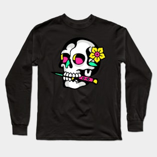 Skull rose dagger Long Sleeve T-Shirt